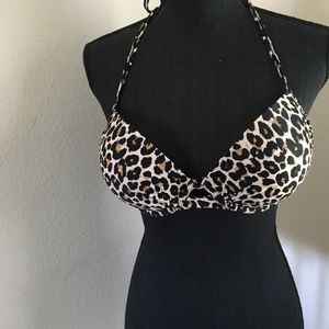Leopard Print Padded Wire Bikini Top